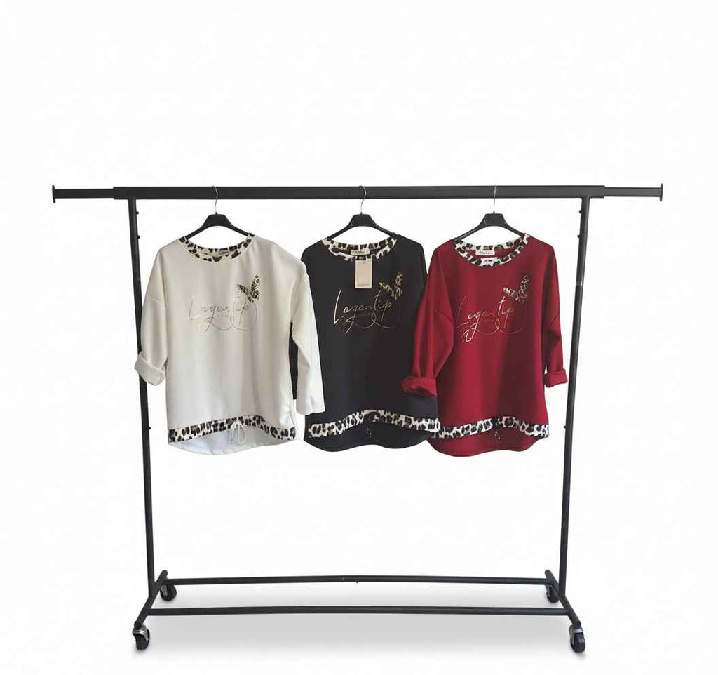 Pulli mit Leo und Goldschrift vorne mit Zug-Band für einen stylishen Look - Nicky's Kleiderstuebchen