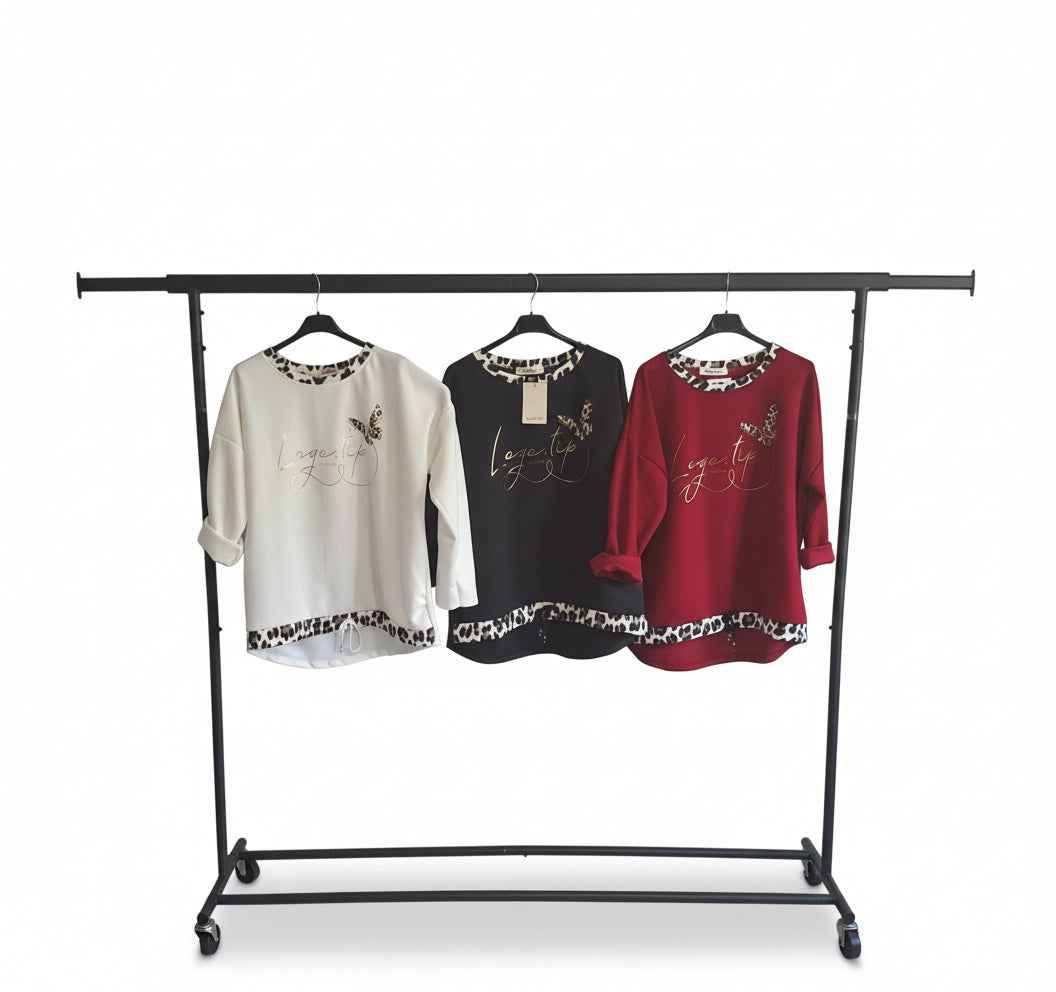 Pulli mit Leo und Goldschrift vorne mit Zug-Band für einen stylishen Look - Nicky's Kleiderstuebchen