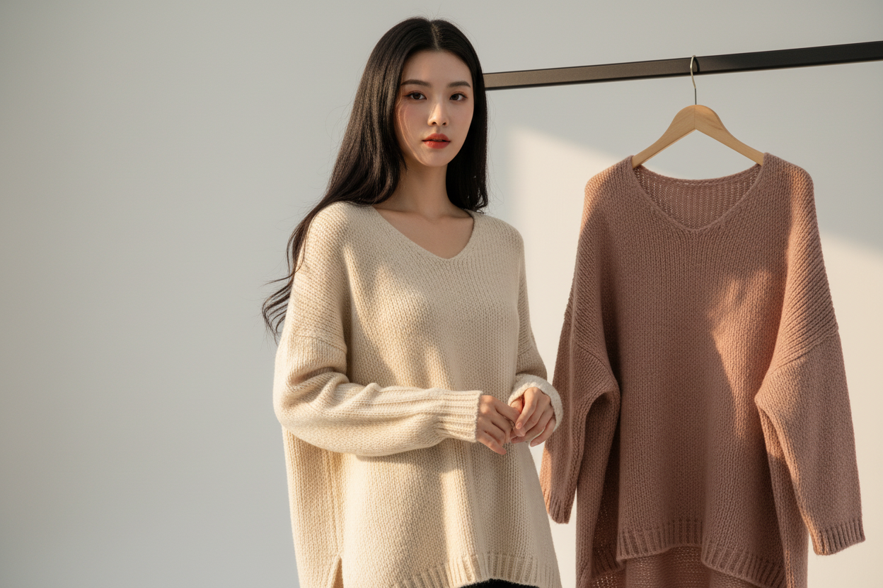 Woll-Strick Pulli Große Größen - Doro Modell mit Vorne Kurz und Hinten Lang Design - Nicky's Kleiderstuebchen