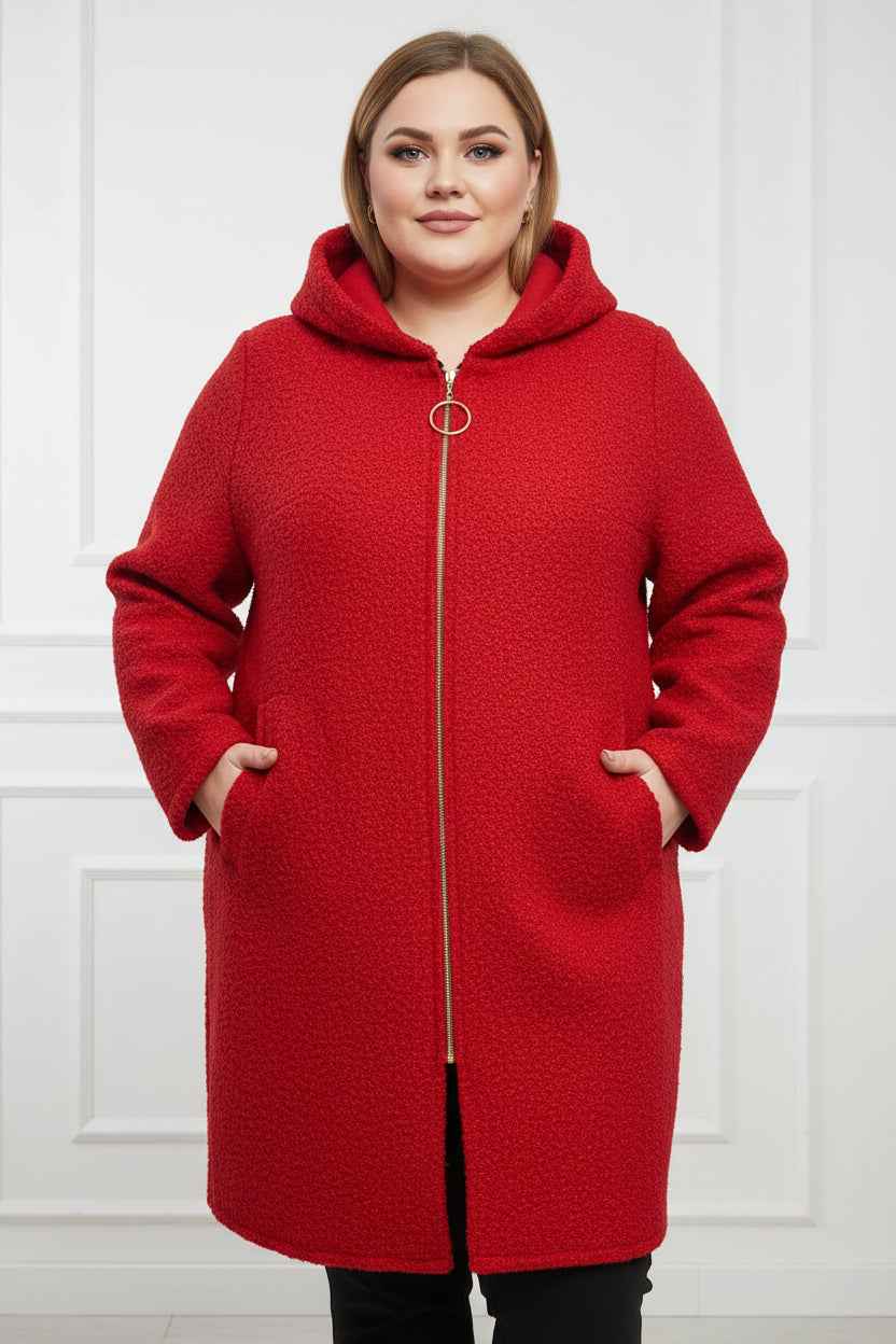 Curvy Mantel mit Kapuze  Helga