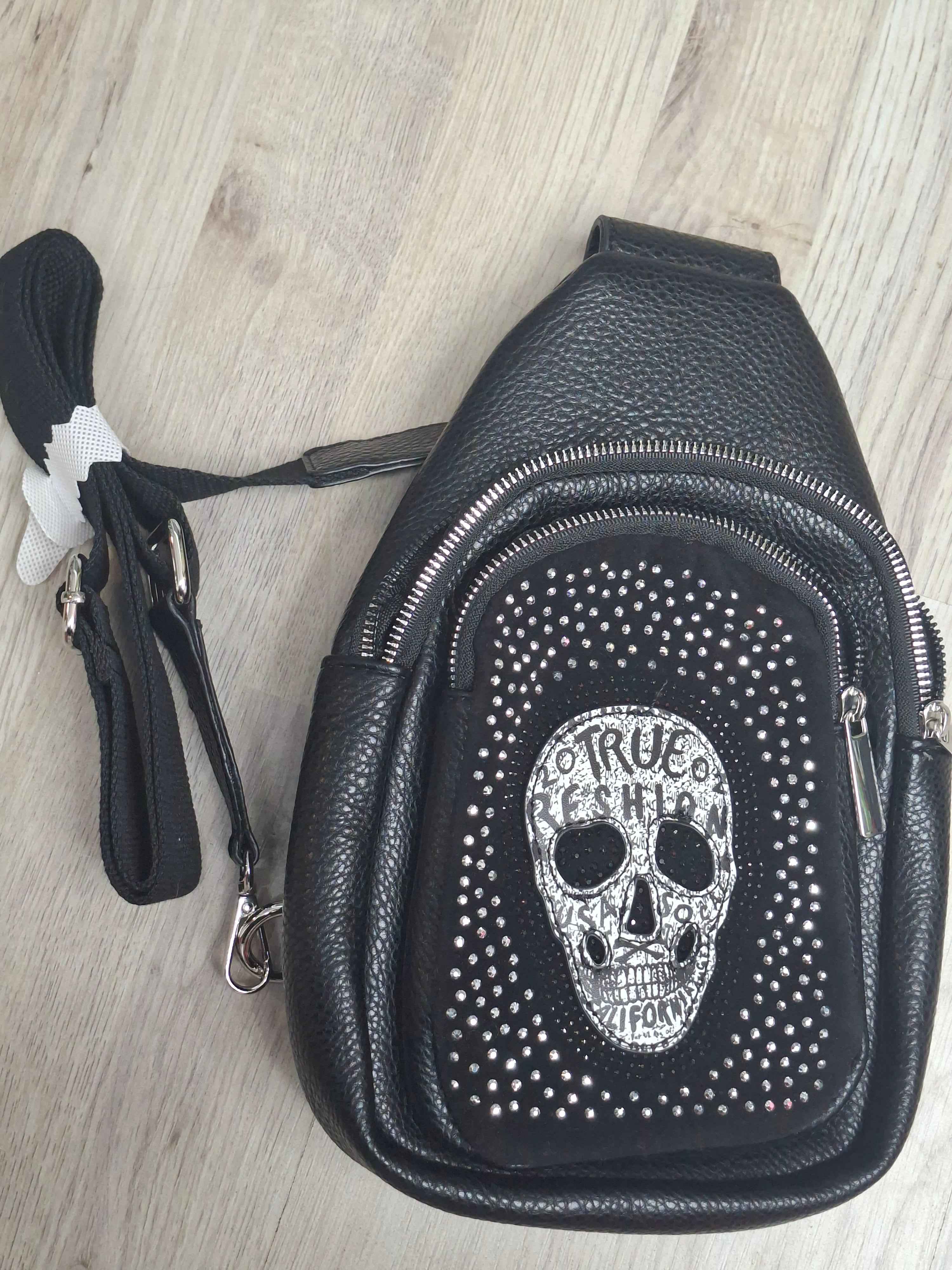Slingbag Umhänge Wilma Skull Tasche Klein mit Strass - Nicky's Kleiderstuebchen