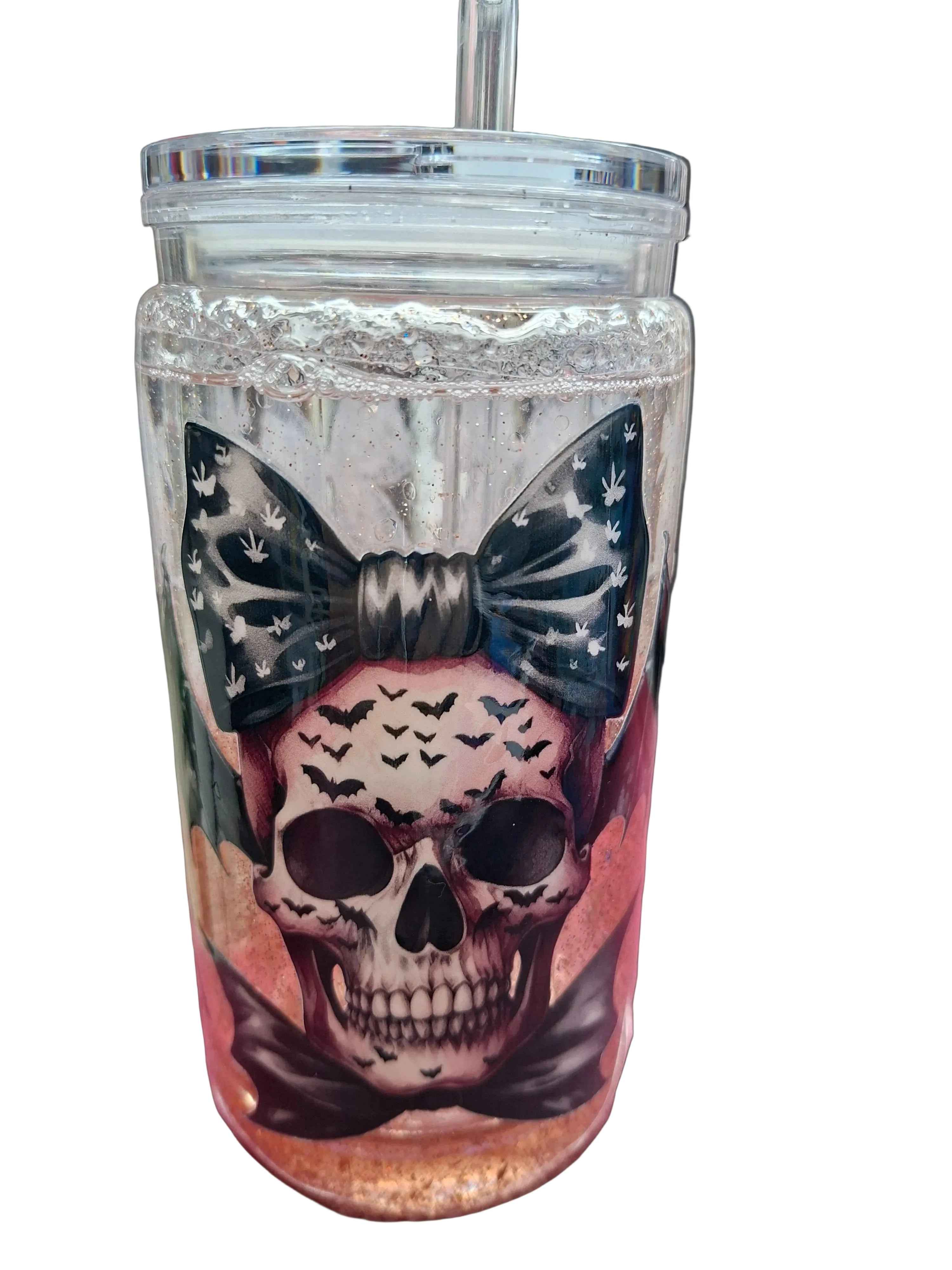 Schneekugel Becher personalisiert - Glitzerbecher Tumbler für dein individuelles Getränk - Nicky's Kleiderstuebchen