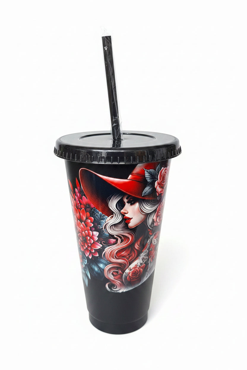 Trinkbecher mit Deckel und Strohhalm in Schwarz – Einzigartige Designs für jeden Anlass - Nicky's Kleiderstuebchen