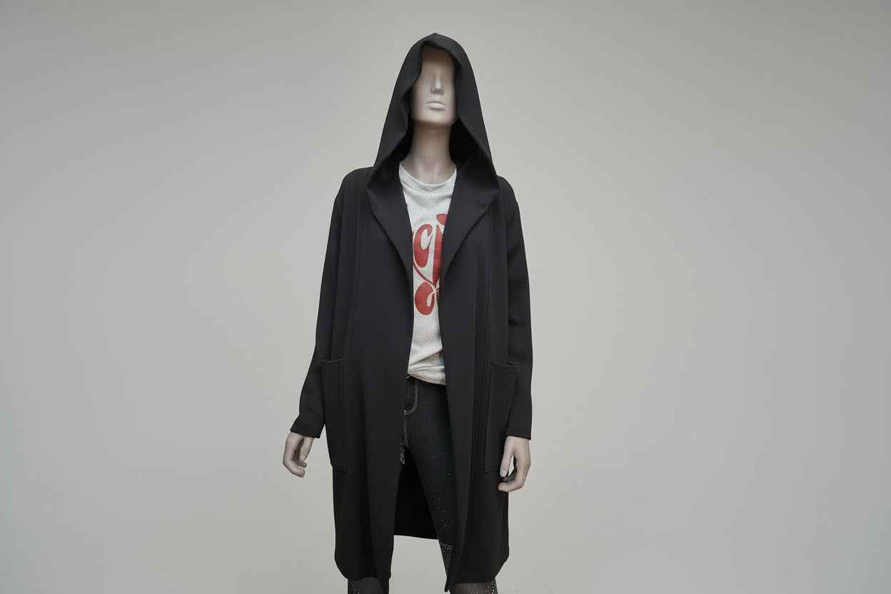 Long Mantel offen zu tragen