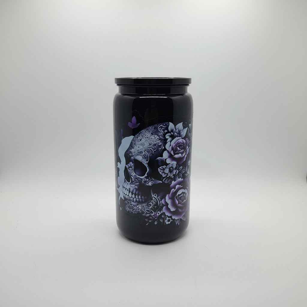 Unikat Becher mit Strohhalm Anne in Schwarz 500ml - Nicky's Kleiderstuebchen