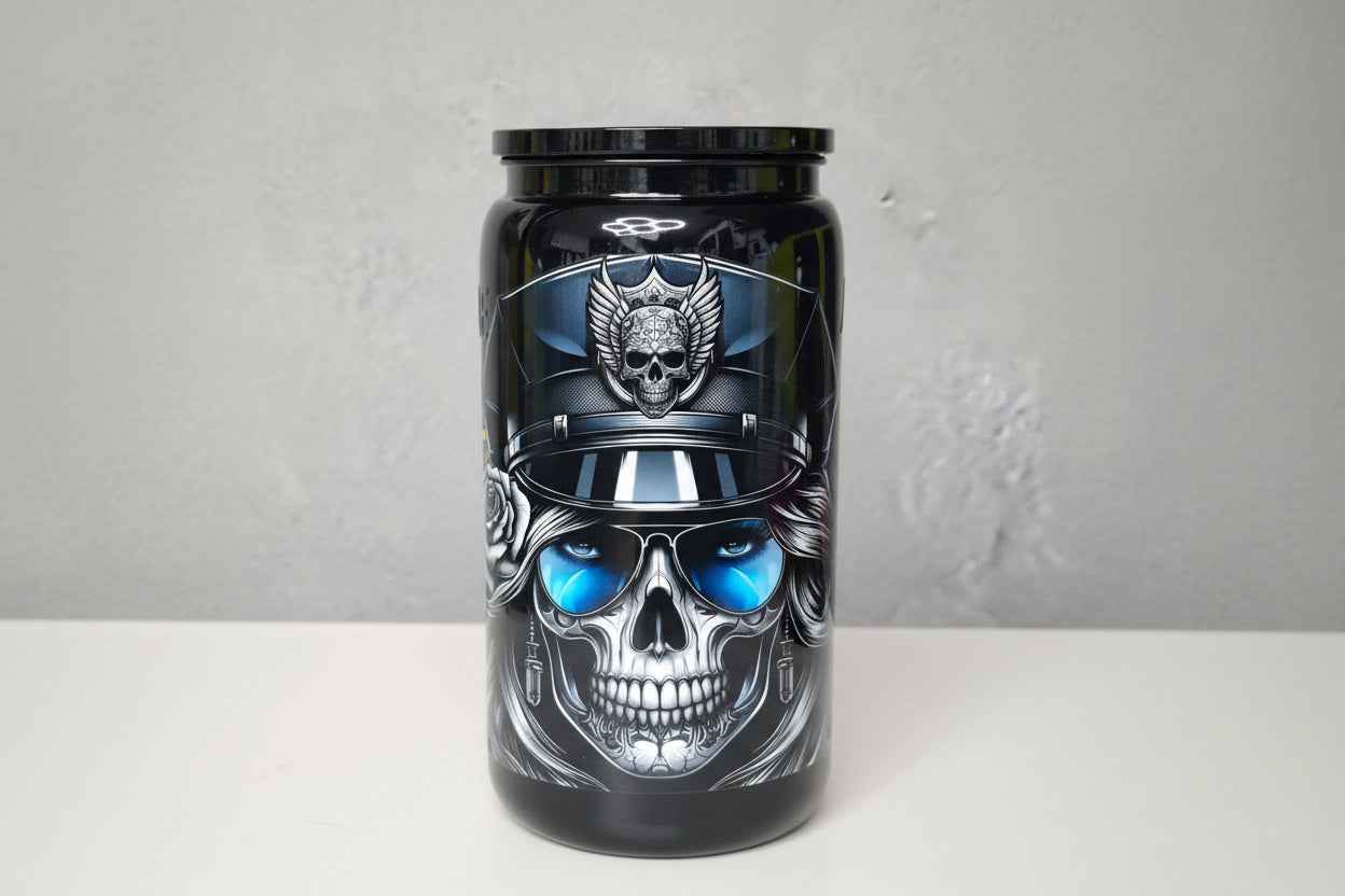 Unikat Becher mit Strohhalm Anne in Schwarz 500ml - Nicky's Kleiderstuebchen