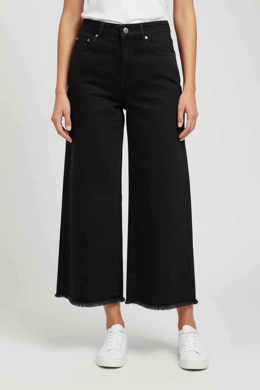 Jeanshosen mit weitem Bein und Fransen für trendbewusste Styles - Nicky's Kleiderstuebchen