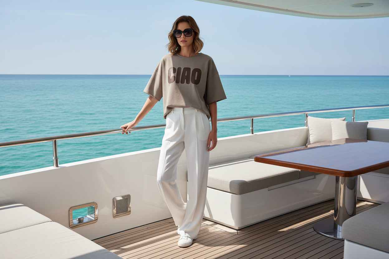 T-Shirt Mit Aufdruck Ciao - Nicky's Kleiderstuebchen