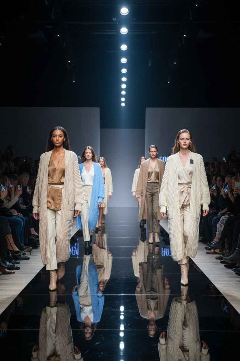 Strick Long Jacke  Cardigan mit Taschen