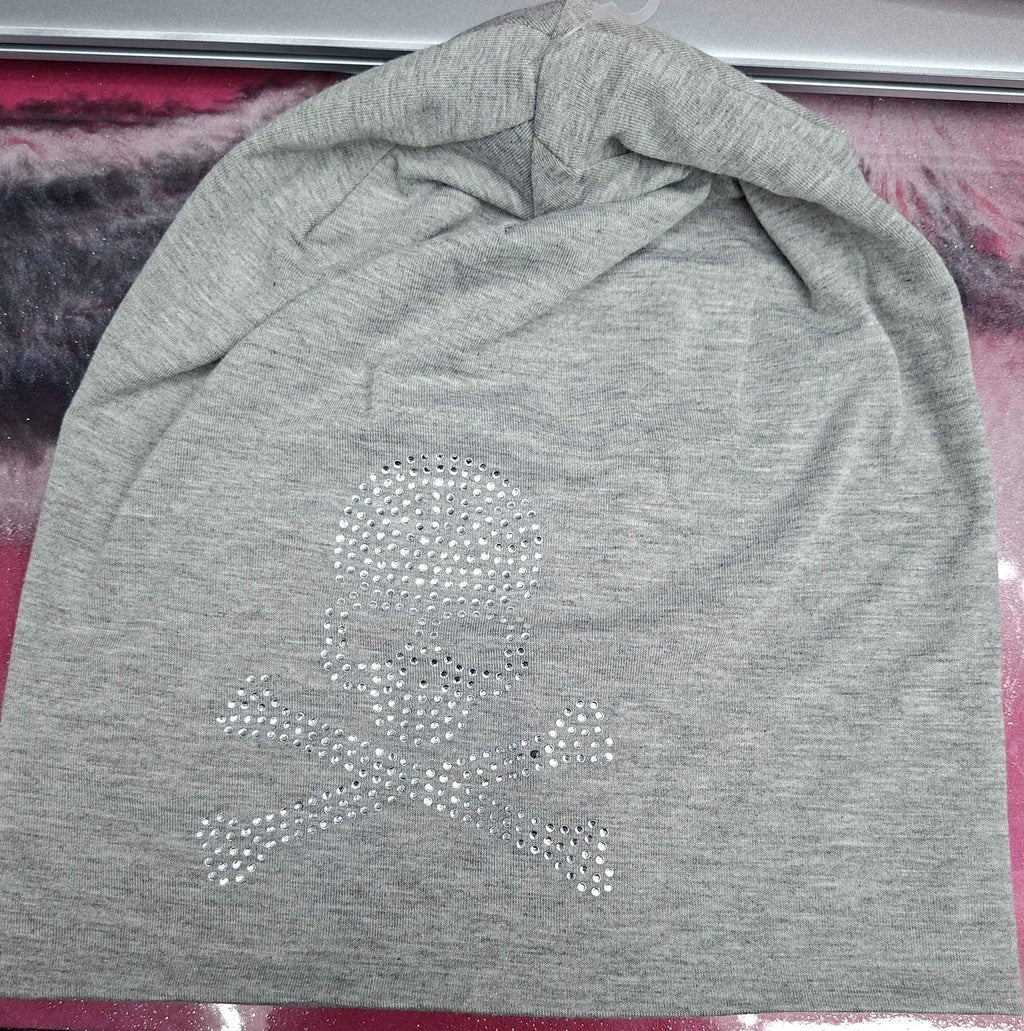 Mützen in Stoff  mit Totenkopf und Strass - Nicky's Kleiderstuebchen