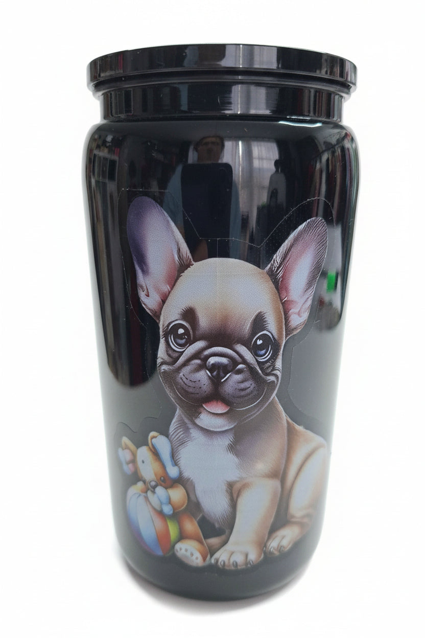 Unikat Becher mit Strohhalm Anne in Schwarz 500ml - Nicky's Kleiderstuebchen