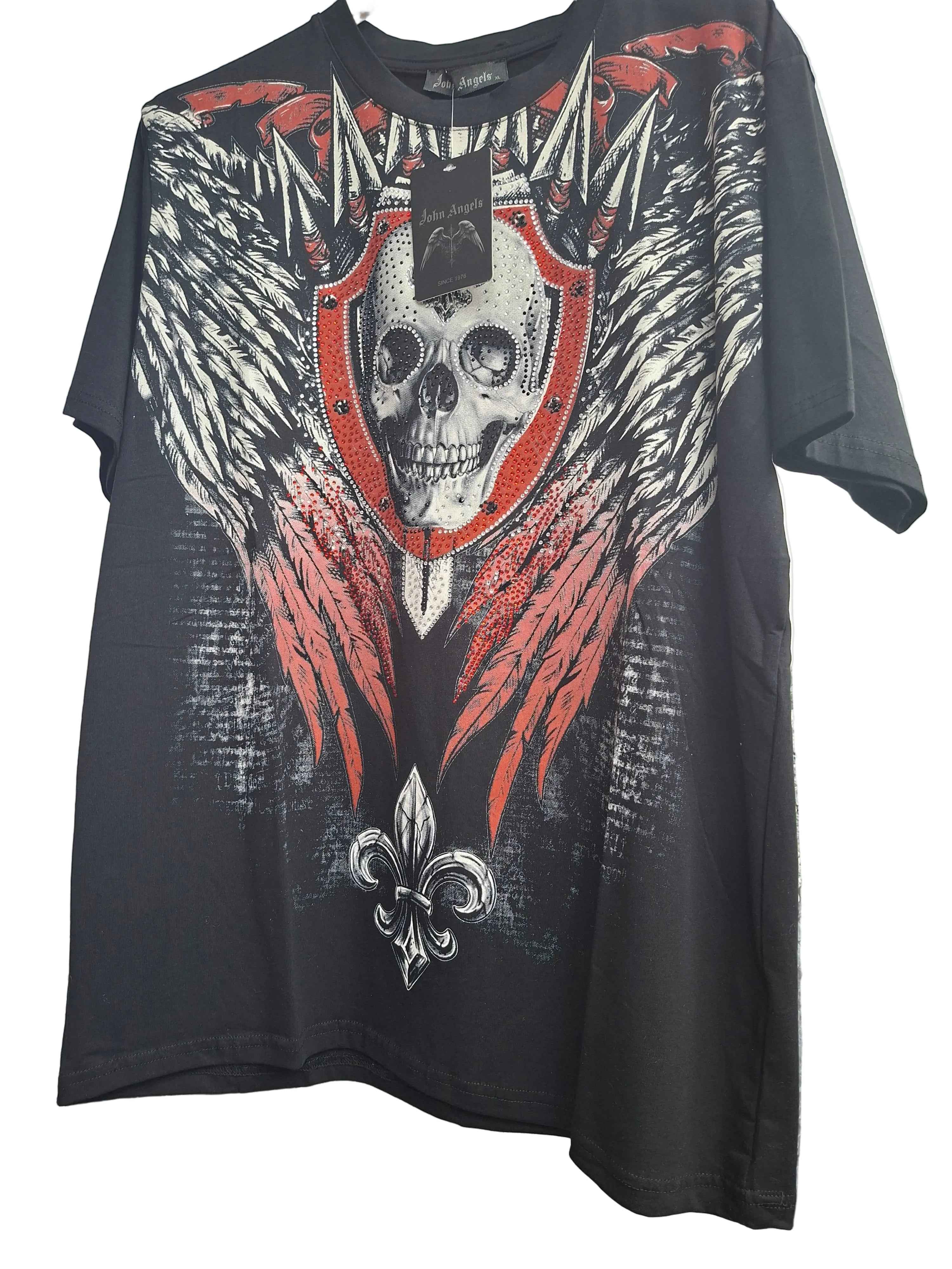 T-Shirt Eric mit Skull und Rot - Nicky's Kleiderstuebchen