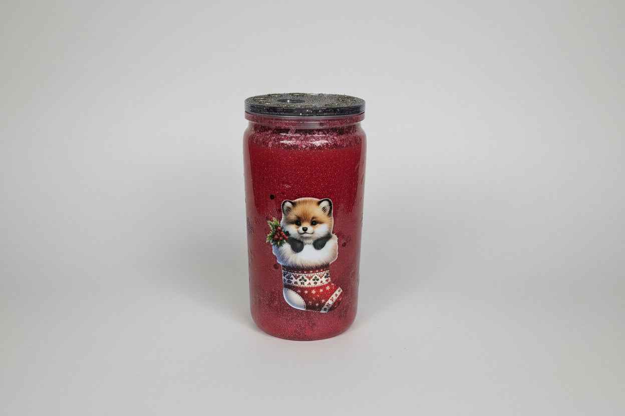 Schneekugel Becher personalisiert - Glitzerbecher Tumbler für dein individuelles Getränk - Nicky's Kleiderstuebchen