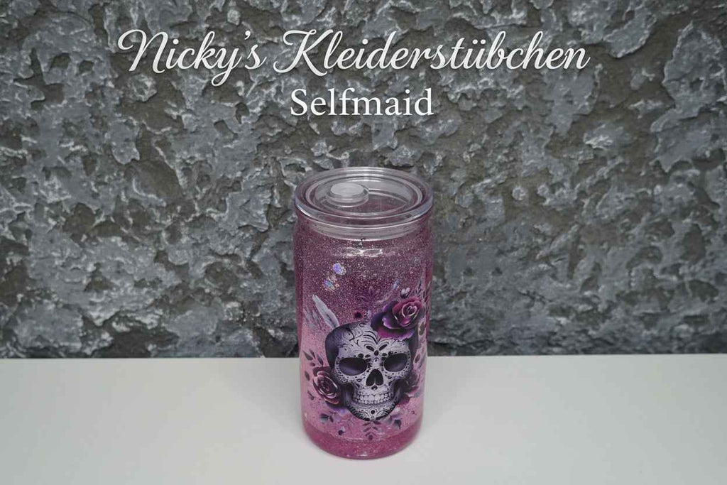 Schneekugel Becher personalisiert - Glitzerbecher Tumbler für dein individuelles Getränk - Nicky's Kleiderstuebchen