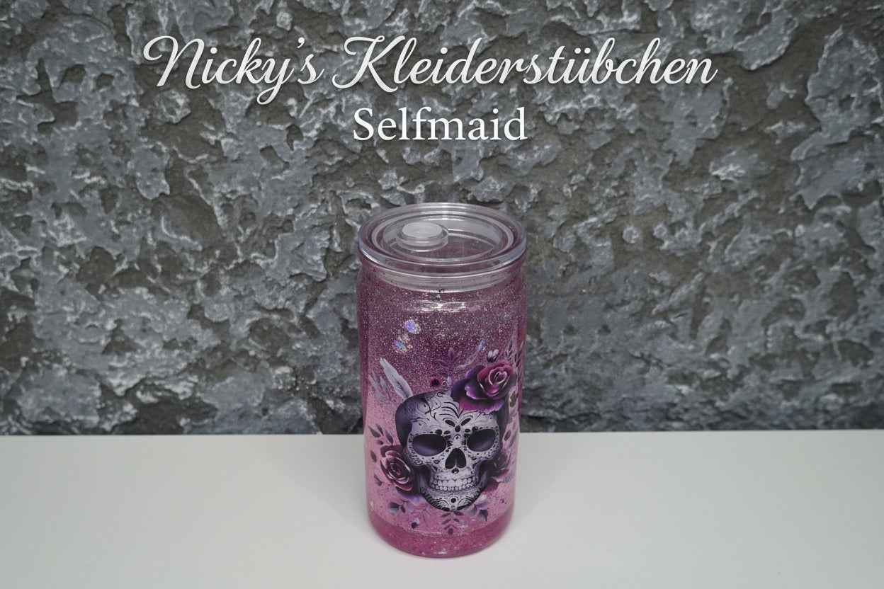 Schneekugel Becher personalisiert - Glitzerbecher Tumbler für dein individuelles Getränk - Nicky's Kleiderstuebchen