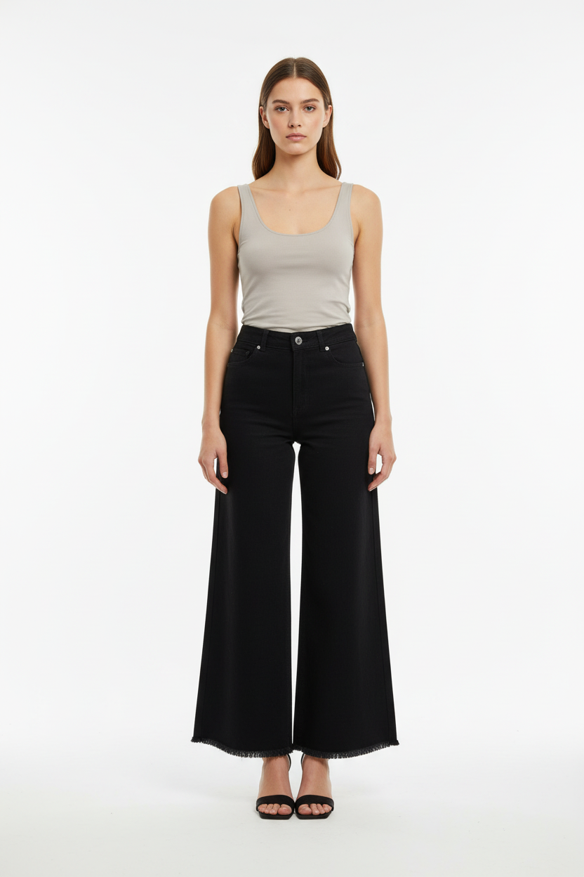 Jeanshosen mit weitem Bein und Fransen für trendbewusste Styles - Nicky's Kleiderstuebchen